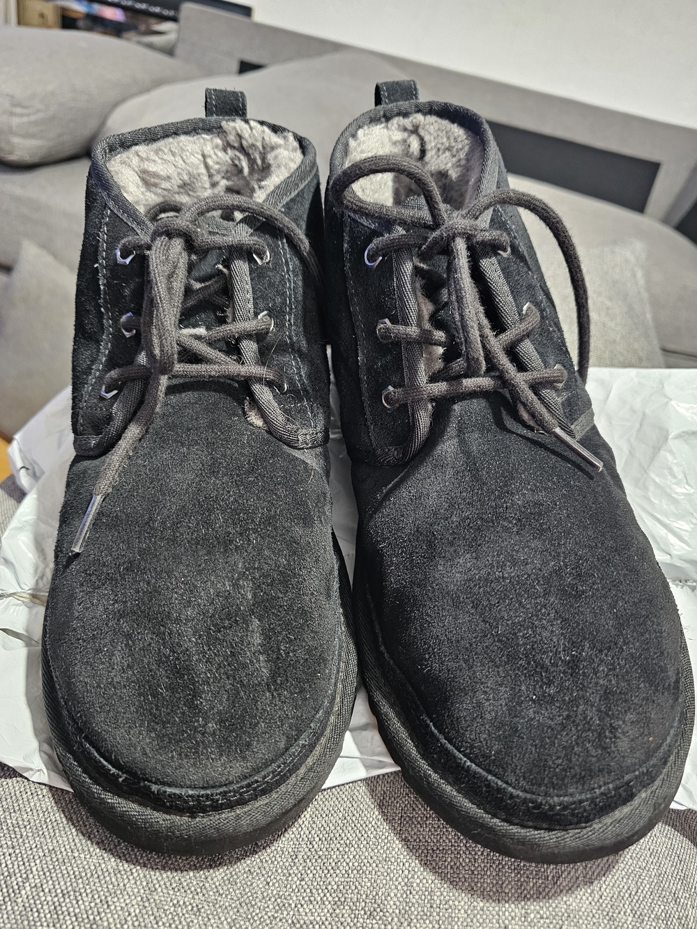 UGG Men's Black Suede Chukka Boots with Shearling Lining